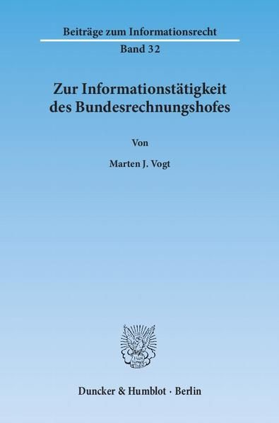 Produktbild: Zur Informationst&auml;tigkeit des Bundesrechnungshofes.