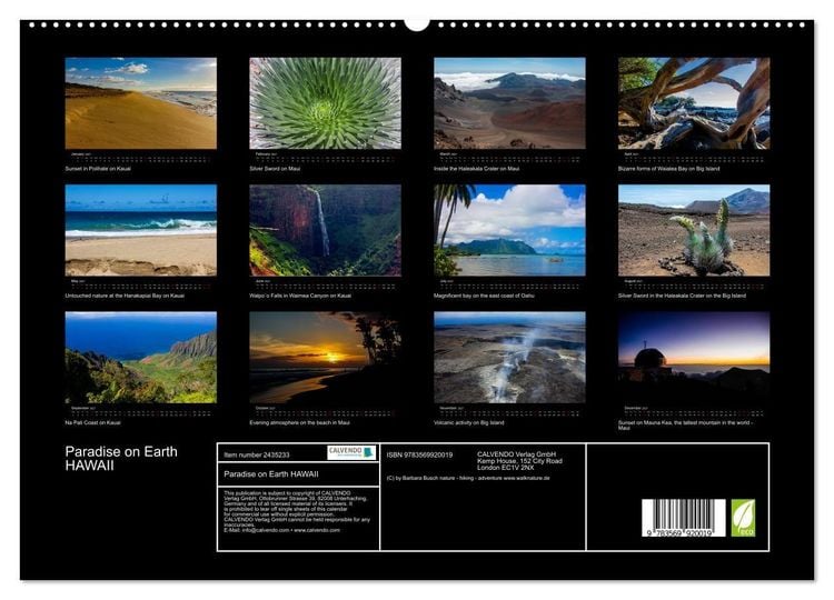 Produktbild: Paradise on Earth HAWAII (High Quality Premium Wall Calendar 2027 DIN A2 landscape),CALVENDO 12 Month Wall Calendar