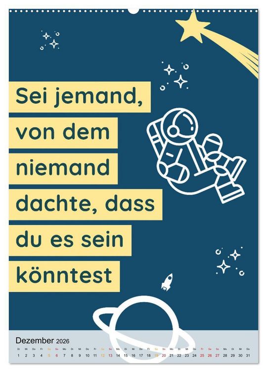 Produktbild: Dein monatlicher Motivationsschub: Das Leben wird nicht leichter, Du wirst nur st&auml;rker. (Wandkalender 2026 DIN A2 hoch), CALVENDO Monatskalender