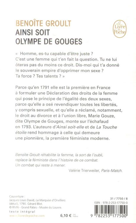 Produktbild: Fre-Ainsi Soit Olympe De Gouge