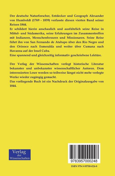 Produktbild: Reise in die Aequinoctial-Gegenden des neuen Continents