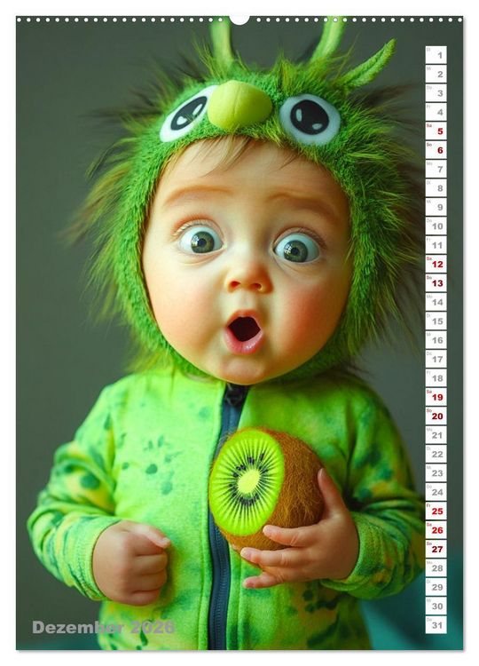 Produktbild: Babys in Bestform - Lustige Fr&uuml;chtchen (hochwertiger Premium Wandkalender 2026 DIN A2 hoch), Kunstdruck in Hochglanz
