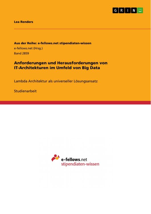 Produktbild: Anforderungen und Herausforderungen von IT-Architekturen im Umfeld von Big Data
