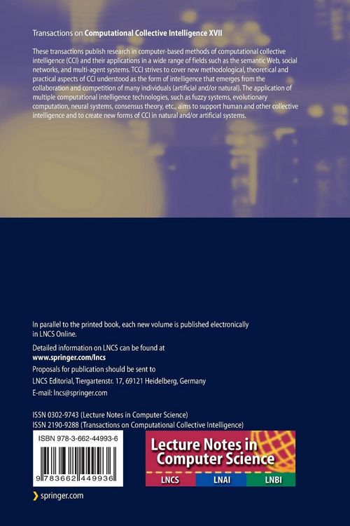 Produktbild: Transactions on Computational Collective Intelligence XVII