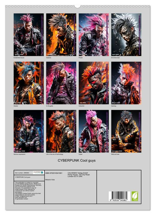 Produktbild: CYBERPUNK Cool guys (High Quality Premium Wall Calendar 2026 DIN A2 portrait),CALVENDO 12 Month Wall Calendar