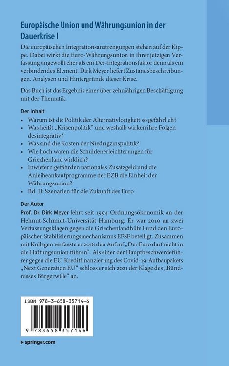 Produktbild: Europ&auml;ische Union und W&auml;hrungsunion in der Dauerkrise I