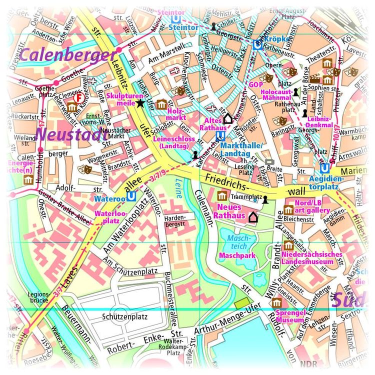 Hannover. Innenstadtplan 1:18 000