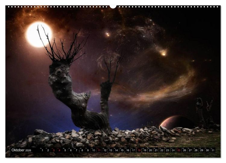 Produktbild: Ansichten des Weltraums (hochwertiger Premium Wandkalender 2026 DIN A2 quer), Kunstdruck in Hochglanz