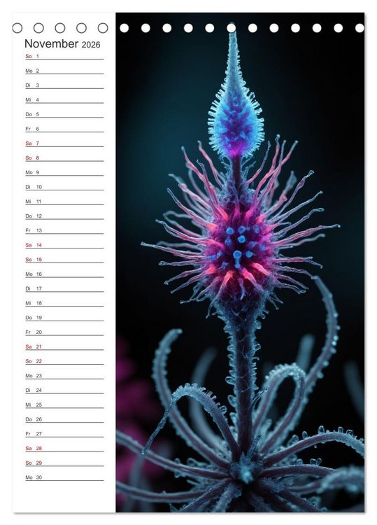 Produktbild: Leuchtende Mikroflora (Tischkalender 2026 DIN A5 hoch), CALVENDO Monatskalender