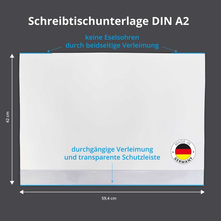 Produktbild: Scriptum Schreibtischunterlage weiss DIN A2 blanko, Malunterlage aus Papier zum Abrei&szlig;en 2er Set mit je 25 Blatt, 59,4 x 42 cm