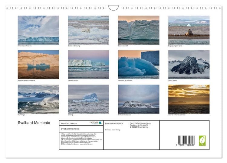 Produktbild: Svalbard-Momente (Wandkalender 2026 DIN A3 quer), CALVENDO Monatskalender