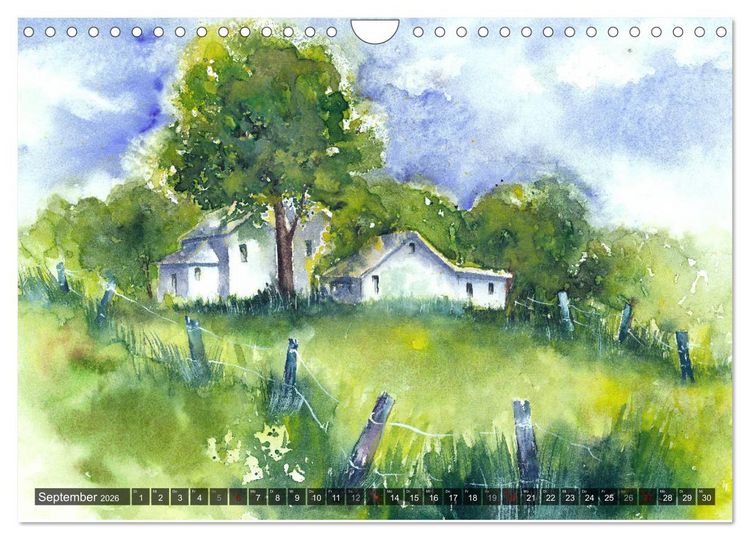 Produktbild: Garten Aquarelle (Wandkalender 2026 DIN A4 quer), CALVENDO Monatskalender