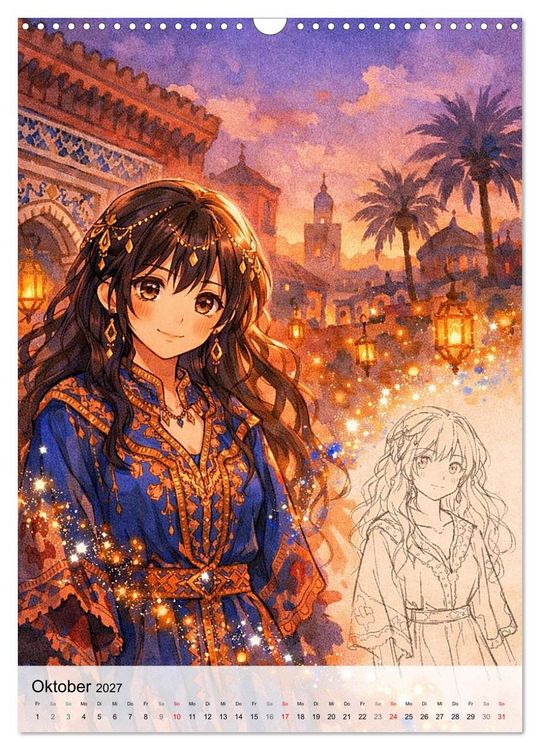 Produktbild: Anime Weltreise (Wandkalender 2027 DIN A3 hoch), CALVENDO Monatskalender