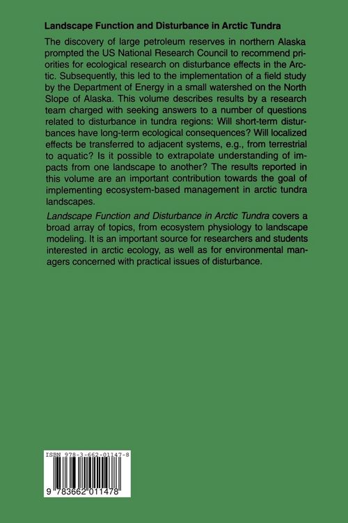 Produktbild: Landscape Function and Disturbance in Arctic Tundra
