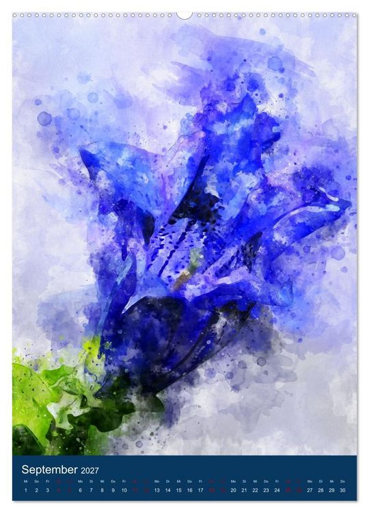 Produktbild: Wilde Blumen - Illustrierter Bl&uuml;tenzauber der Pflanzenwelt (hochwertiger Premium Wandkalender 2027 DIN A2 hoch), Kunstdruck in Hochglanz