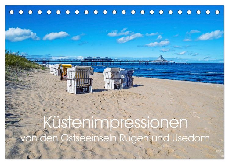 Produktbild: K&uuml;stenimpressionen von den Ostseeinseln R&uuml;gen und Usedom (Tischkalender 2026 DIN A5 quer), CALVENDO Monatskalender
