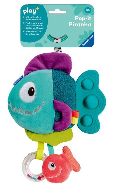 Produktbild: Play+ Pop-it Piranha (blau) - ab 0 Monate