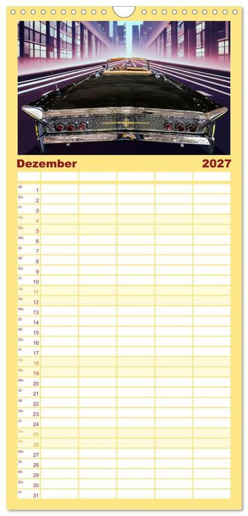 Produktbild: Familienplaner 2027 - US Classic Cars im Jet-Age mit 5 Spalten (Wandkalender, 21 x 45 cm) CALVENDO