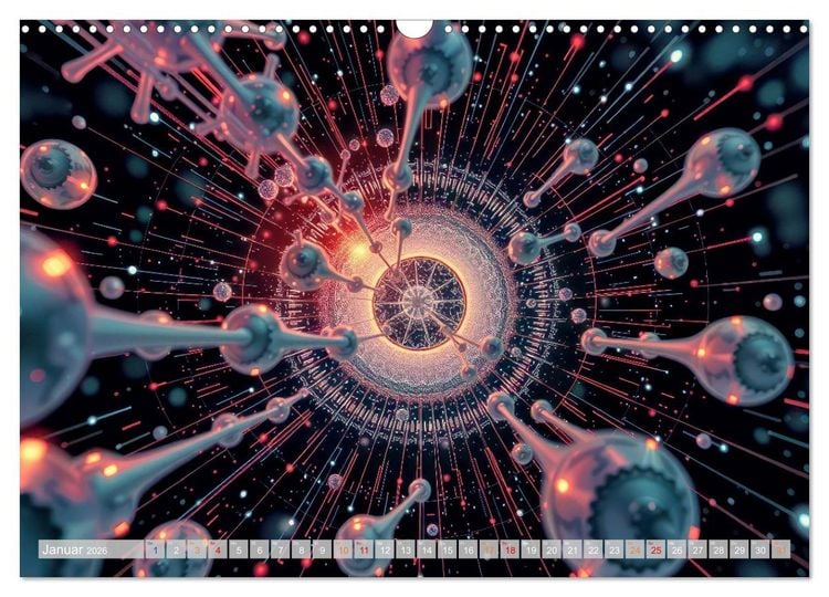 Produktbild: Quantenmechanik von Bits zu Qubits (Wandkalender 2026 DIN A3 quer), CALVENDO Monatskalender