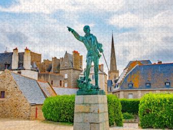 Produktbild: CALVENDO Puzzle Statue Robert Surcouf, Saint Malo, Bretagne, Frankreich | 1000 Teile Lege-Gr&ouml;&szlig;e 64x48cm Foto-Puzzle f&uuml;r gl&uuml;ckliche Stunden