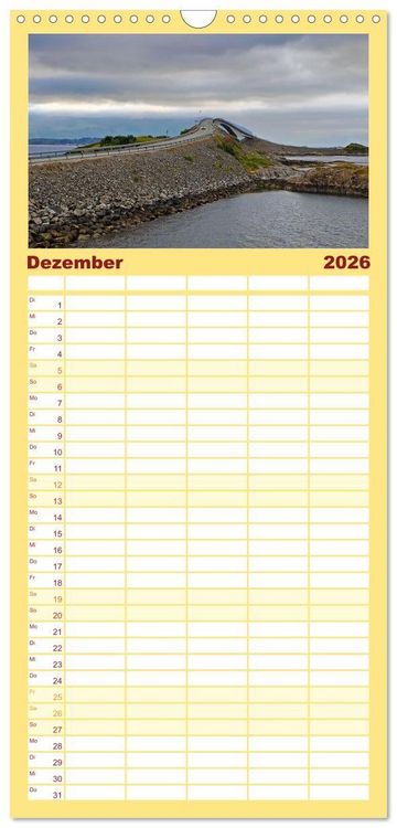 Produktbild: Familienplaner 2026 - Mit Hurtigruten zum Nordkap mit 5 Spalten (Wandkalender, 21 x 45 cm) CALVENDO
