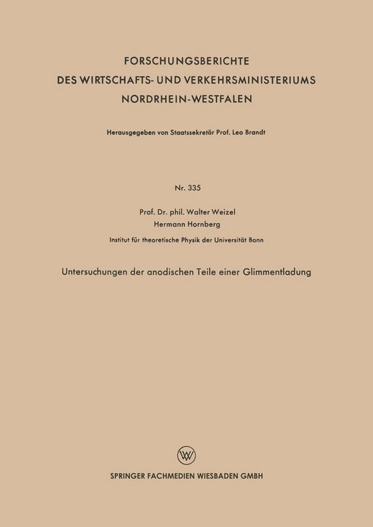 Produktbild: Untersuchungen der anodischen Teile einer Glimmentladung