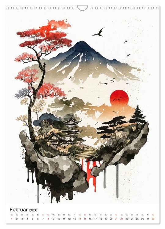 Produktbild: China - Aquarellmalerei (Wandkalender 2026 DIN A3 hoch), CALVENDO Monatskalender