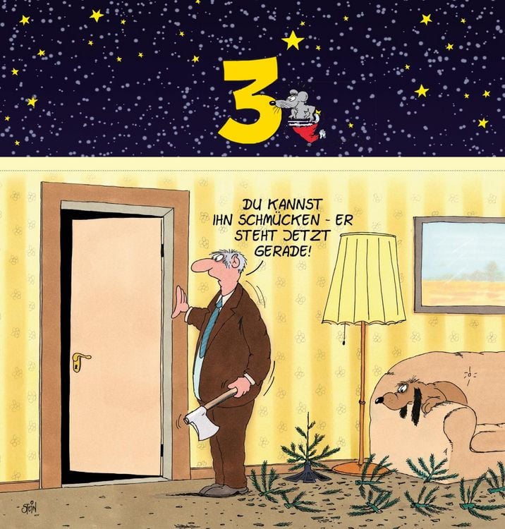 Produktbild: Uli Stein Adventskalender mit 24 Weihnachtskarten