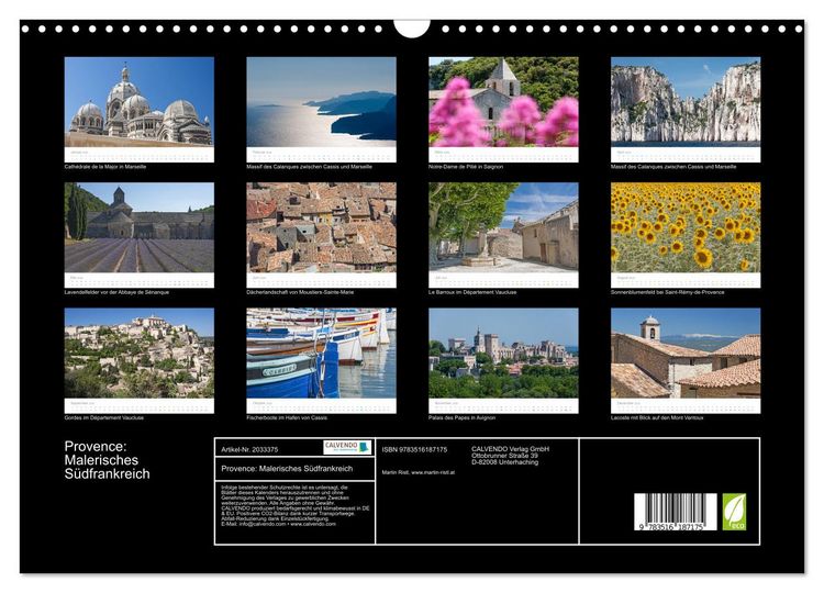 Produktbild: Provence: Malerisches S&uuml;dfrankreich (Wandkalender 2026 DIN A3 quer), CALVENDO Monatskalender