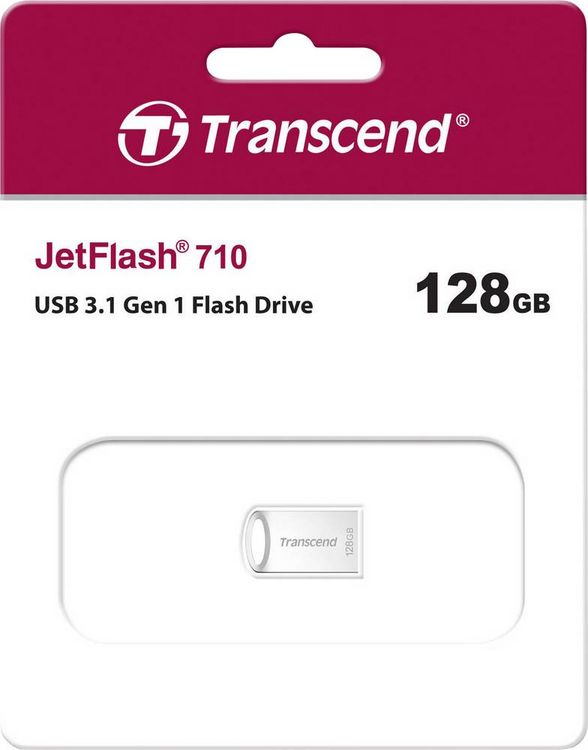 Produktbild: Transcend JetFlash&reg; 710S USB-Stick 128 GB Silber TS128GJF710S USB-A (USB 3.2 Gen 1)