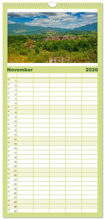 Produktbild: Familienplaner 2026 - Frankreichs Natursch&ouml;nheiten mit 5 Spalten (Wandkalender, 21 x 45 cm) CALVENDO