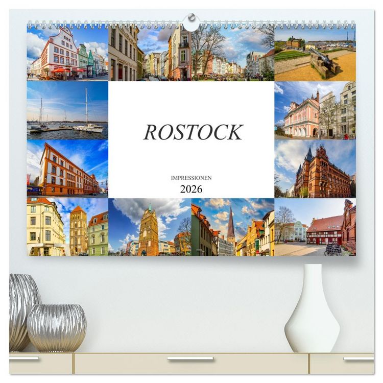 Produktbild: Rostock Impressionen (hochwertiger Premium Wandkalender 2026 DIN A2 quer), Kunstdruck in Hochglanz