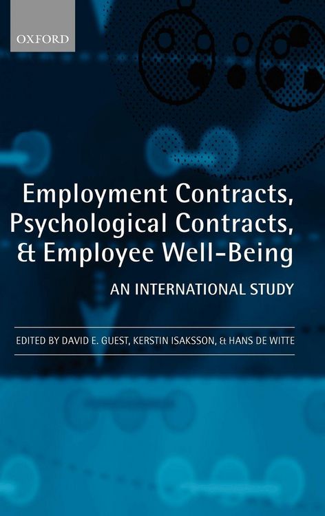 Produktbild: Employment Contracts, Psychological Contracts, and employee well-being