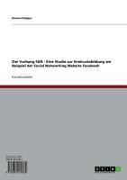 Produktbild: Der Vorhang f&auml;llt - Eine Studie zur Eindrucksbildung am Beispiel der Social Networking Website Facebook