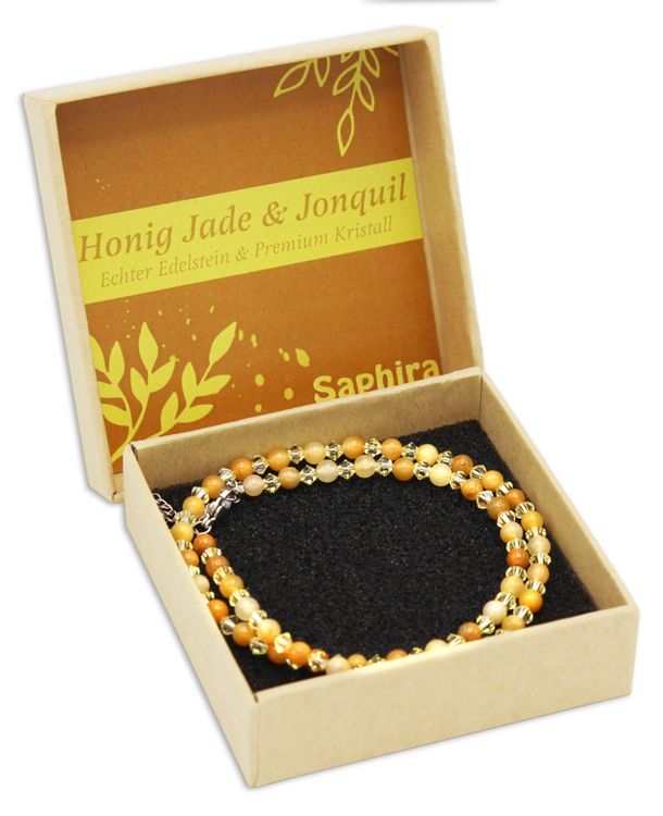 Produktbild: Honig Jade Saphira Edelsteinkette