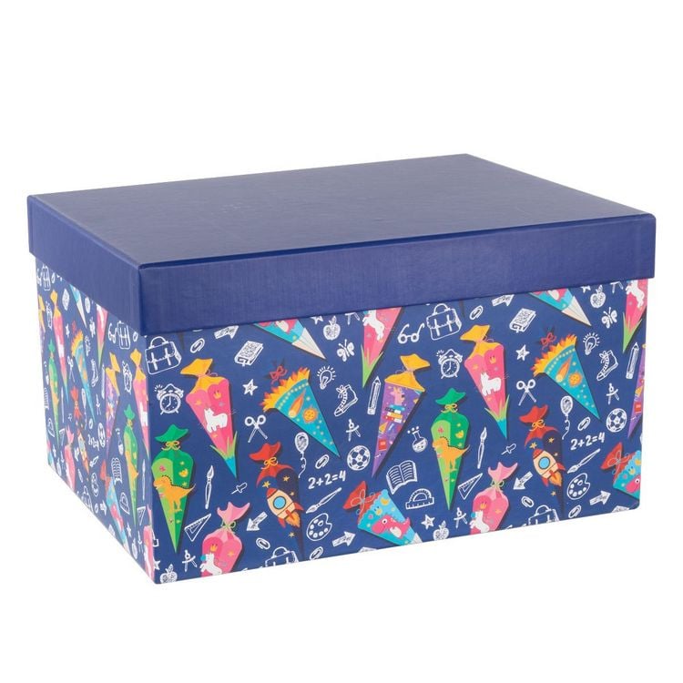 Produktbild: Idena Geschenkbox Schult&uuml;te blau 31x24x18cm