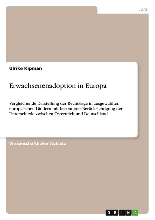 Produktbild: Erwachsenenadoption in Europa