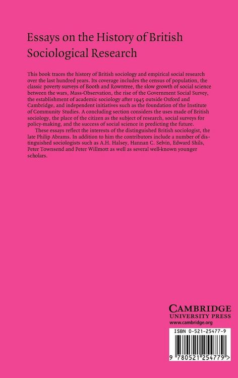 Produktbild: Essays on the History of British Sociological Research