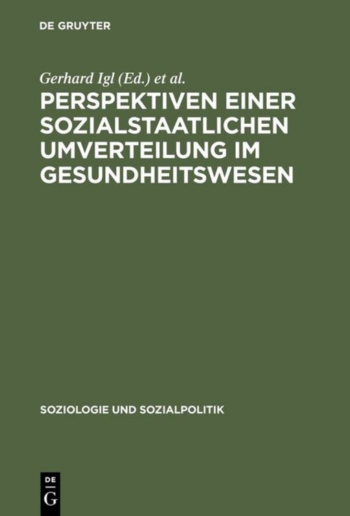 Produktbild: Perspektiven einer sozialstaatlichen Umverteilung im Gesundheitswesen