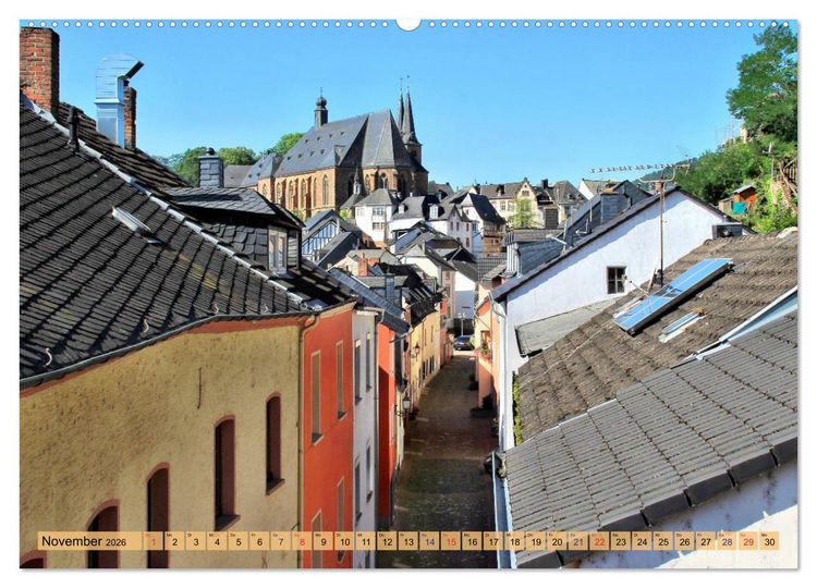 Produktbild: Saarburg - Ein sehenswertes St&auml;dtchen an der Saar (hochwertiger Premium Wandkalender 2026 DIN A2 quer), Kunstdruck in Hochglanz