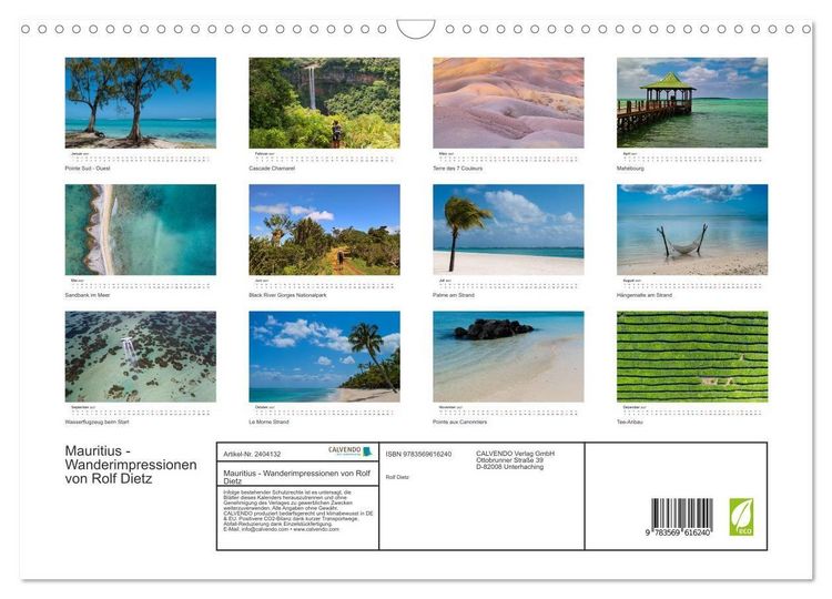 Produktbild: Mauritius - Wanderimpressionen von Rolf Dietz (Wandkalender 2027 DIN A3 quer), CALVENDO Monatskalender