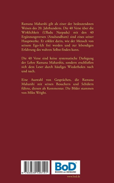 Produktbild: &Uuml;ber die Wirklichkeit: Vierzig Verse mit Erg&auml;nzungsversen (Ulladu Narpadu mit Anubandham)