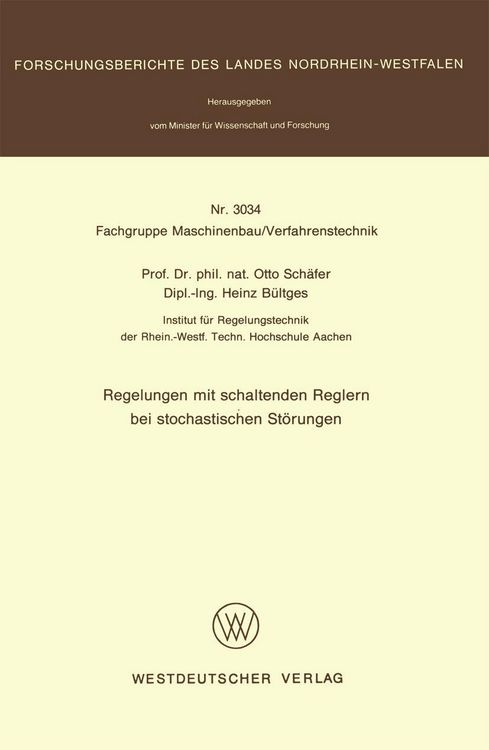Produktbild: Regelungen mit schaltenden Reglern bei stochastischen St&ouml;rungen