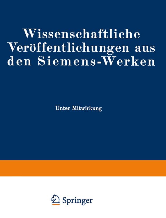 Produktbild: Wissenschaftliche Ver&ouml;ffentlichungen aus den Siemens-Werken