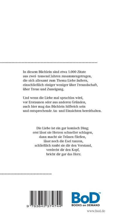 Produktbild: Tausenderlei &uuml;ber die Liebe