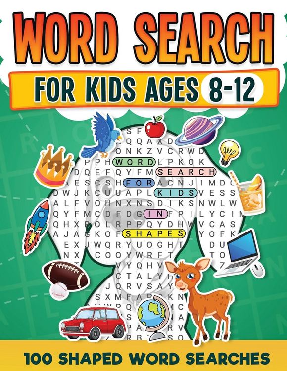 Produktbild: Word Search For Kids Ages 8-12 | 100 Fun Shaped Word Search Puzzles | Childrens Activity Book | Advanced Level Puzzles | Search and Find to Improve Vo