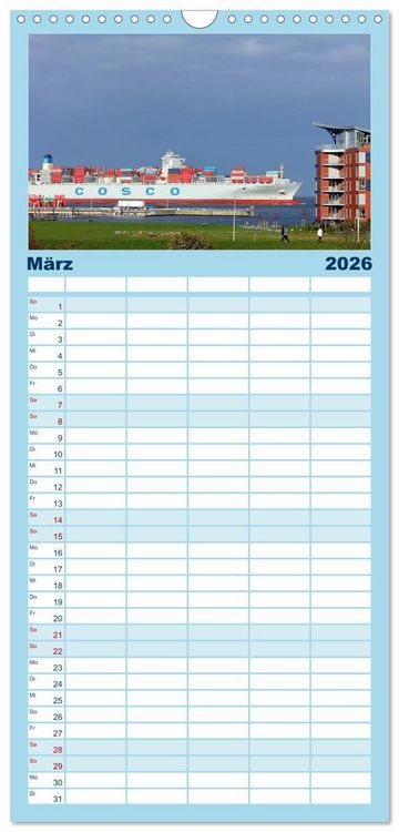 Produktbild: Familienplaner 2026 - Nordseefeeling - Cuxhaven mit 5 Spalten (Wandkalender, 21 x 45 cm) CALVENDO