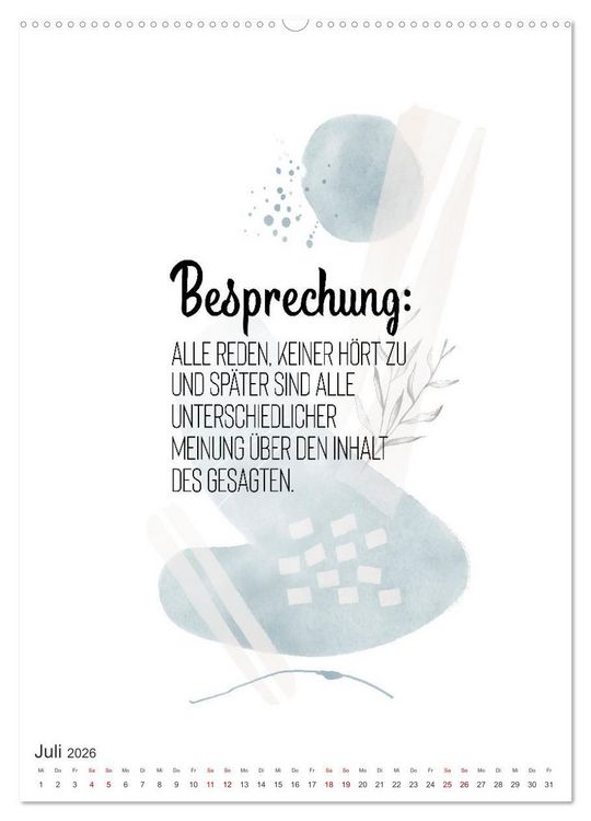 Produktbild: Mit Humor durch den Arbeitstag (Wandkalender 2026 DIN A2 hoch), CALVENDO Monatskalender