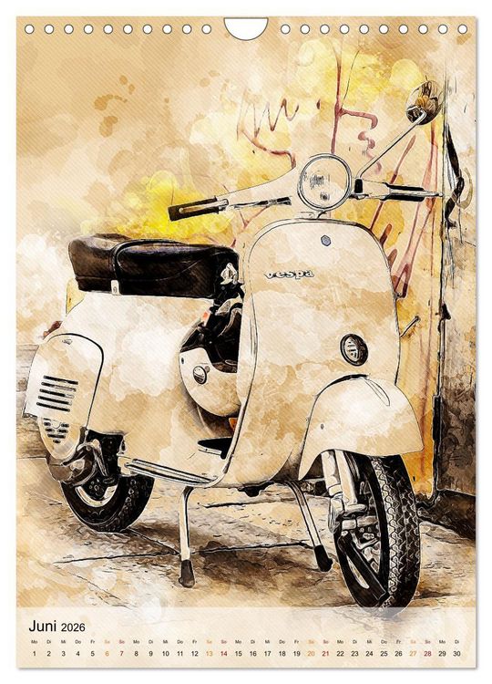 Produktbild: Motorroller - Vespa Galerie (Wandkalender 2026 DIN A4 hoch), CALVENDO Monatskalender
