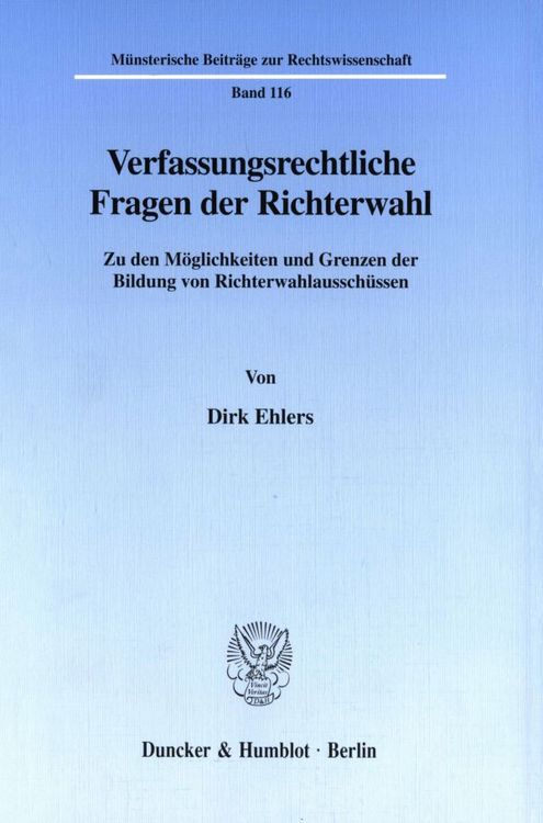 Produktbild: Verfassungsrechtliche Fragen der Richterwahl.